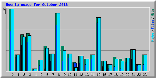 Hourly usage for October 2016