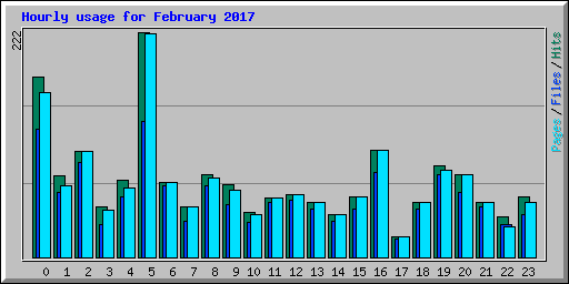 Hourly usage for February 2017