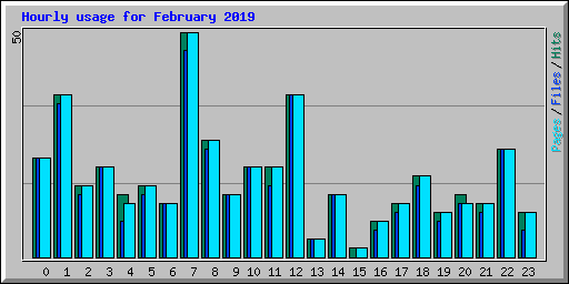 Hourly usage for February 2019