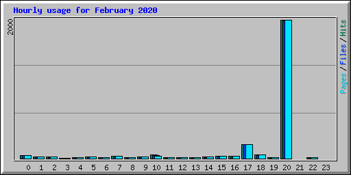 Hourly usage for February 2020