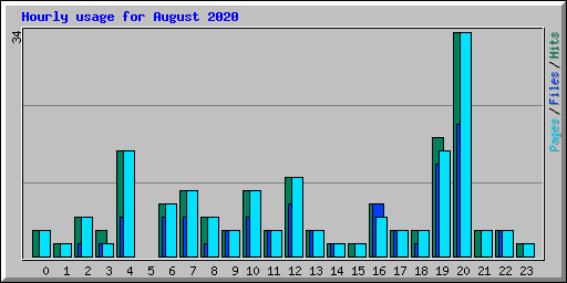 Hourly usage for August 2020