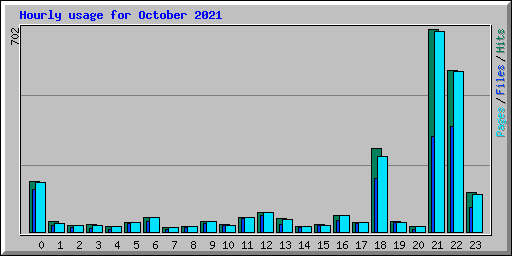 Hourly usage for October 2021