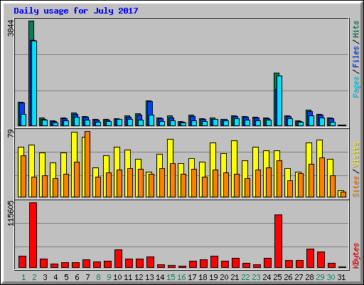 Daily usage for July 2017