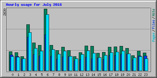 Hourly usage for July 2016