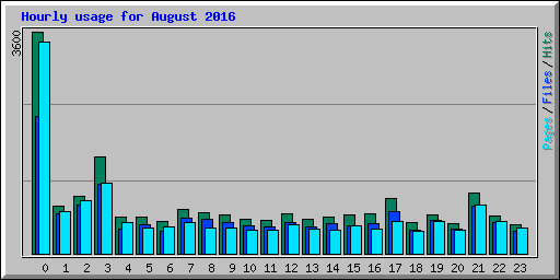 Hourly usage for August 2016