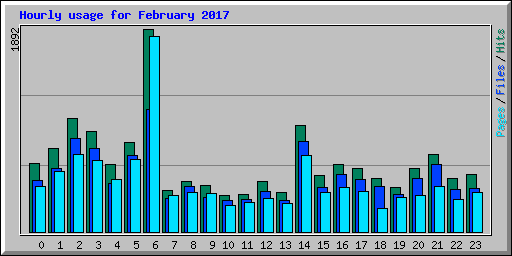 Hourly usage for February 2017