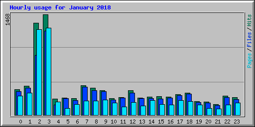 Hourly usage for January 2018