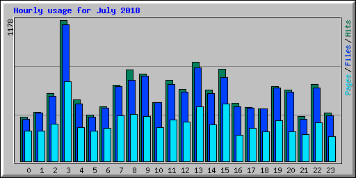 Hourly usage for July 2018