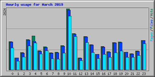 Hourly usage for March 2019