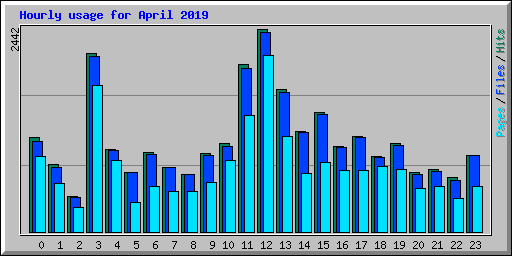 Hourly usage for April 2019