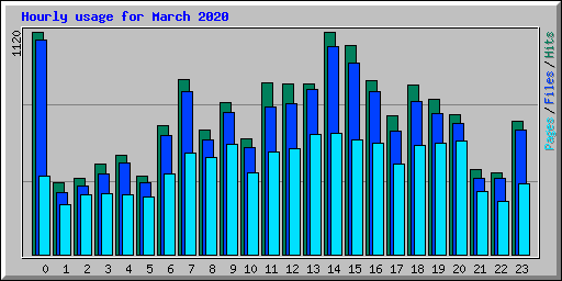 Hourly usage for March 2020