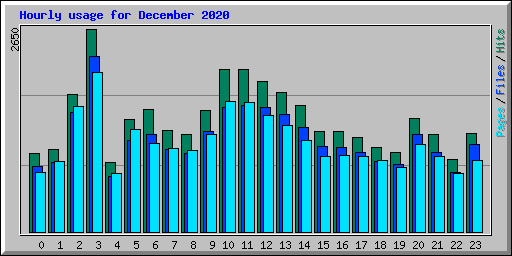 Hourly usage for December 2020