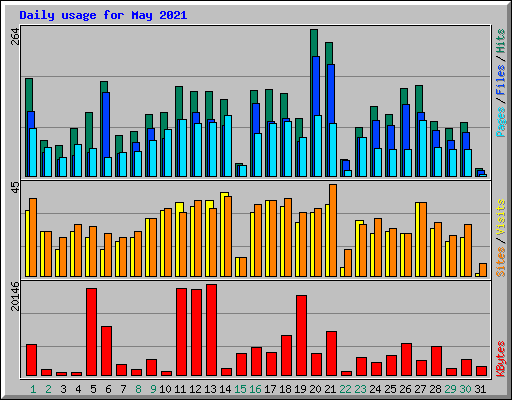 Daily usage for May 2021