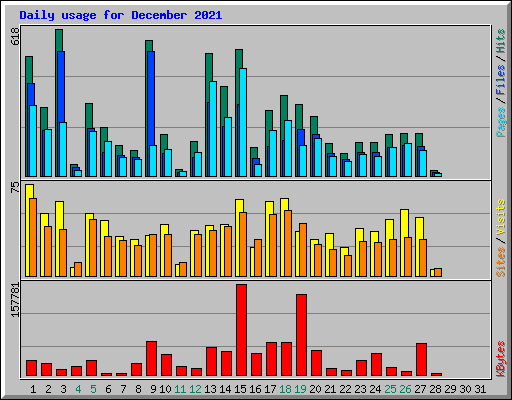 Daily usage for December 2021