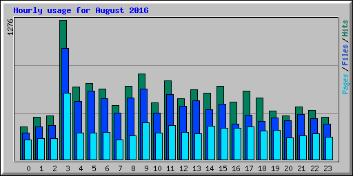 Hourly usage for August 2016