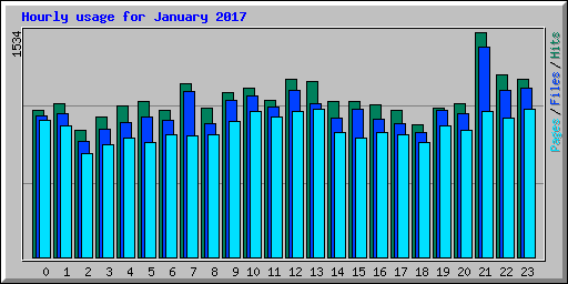 Hourly usage for January 2017