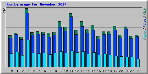 Hourly usage for November 2017