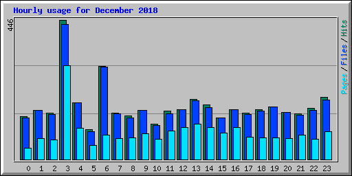 Hourly usage for December 2018