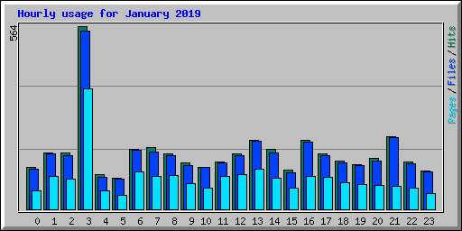 Hourly usage for January 2019