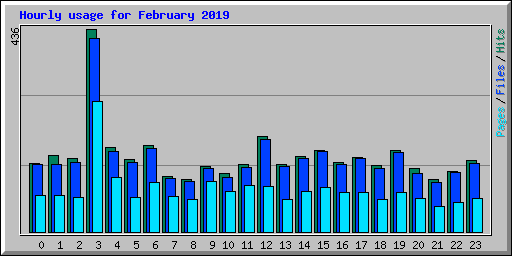 Hourly usage for February 2019