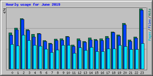 Hourly usage for June 2019