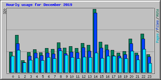 Hourly usage for December 2019