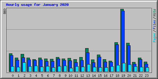 Hourly usage for January 2020