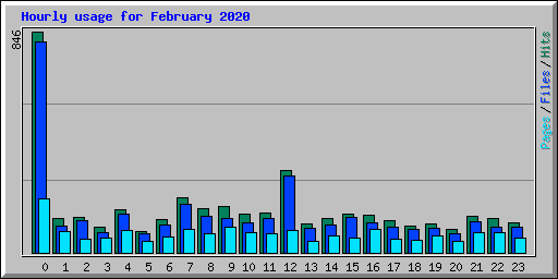 Hourly usage for February 2020