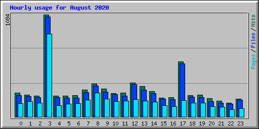 Hourly usage for August 2020