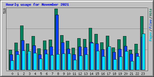 Hourly usage for November 2021