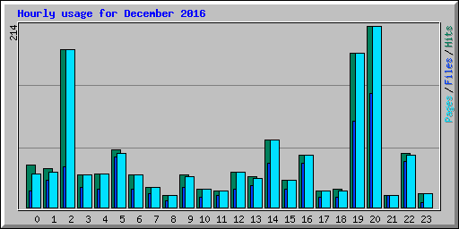 Hourly usage for December 2016