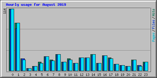 Hourly usage for August 2019