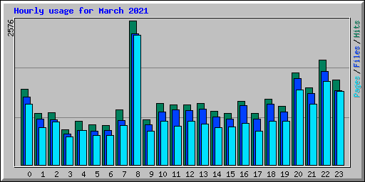 Hourly usage for March 2021