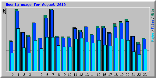 Hourly usage for August 2019