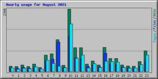 Hourly usage for August 2021